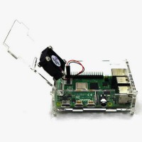 Прозрачный акриловый корпус для Raspberry Pi 4B с поддержкой вентиляторов