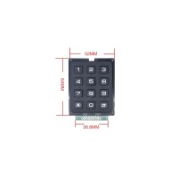Клавиатура матричная черная numpad + ABCD, 16 кнопок, 4x4