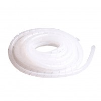 Спиральная 10 мм обмотка для проводов (белая) - 10 метров