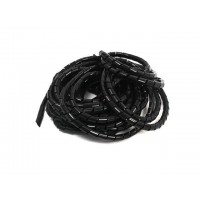 Спиральная 10 мм обмотка для проводов (черная) - 10 метров