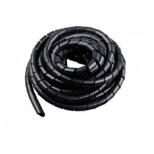 Спиральная 8 мм обмотка для проводов (черная) - 10 метров