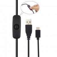 Провод питания для Raspberry Pi, USB-USB-C, с выключателем, 1 метр