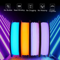 Набор из 4 катушек 0.25 кг люминесцентного пластика PLA Glow-in-the dark 1,75 мм (Eryone) разных цветов