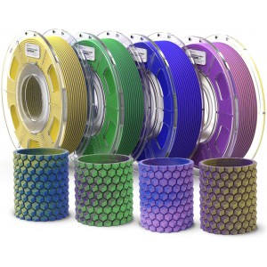 Набор из 4 катушек 0.25 кг пластика PLA Matte Dual Color 1,75 мм (Eryone) разных цветов
