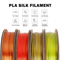 Набор из 4 катушек 0.25 кг пластика PLA Silk Dual Color 1,75 мм (Eryone) разных цветов - Тип 1