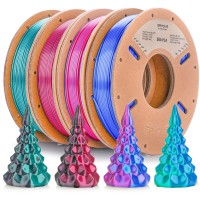Набор из 4 катушек 0.25 кг пластика PLA Silk Dual Color 1,75 мм (Eryone) разных цветов - Тип 3