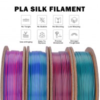 Набор из 4 катушек 0.25 кг пластика PLA Silk Dual Color 1,75 мм (Eryone) разных цветов - Тип 3