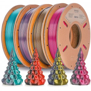 Набор из 4 катушек 0.25 кг пластика PLA Silk Dual Color 1,75 мм (Eryone) разных цветов - Тип 4