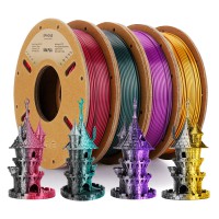Набор из 4 катушек 0.25 кг пластика PLA Silk Dual Color 1,75 мм (Eryone) разных цветов - Тип 5