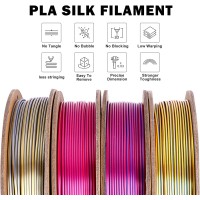 Набор из 4 катушек 0.25 кг пластика PLA Silk Tri Color 1,75 мм (Eryone) разных цветов