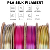 Набор из 4 катушек 0.25 кг пластика PLA Silk Tri Color 1,75 мм (Eryone) разных цветов - Тип 1