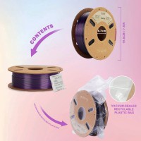 PLA Silk Dual-Color 1,75 мм 1 кг (Eryone) Черный - Фиолетовый