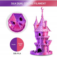 PLA Silk Dual-Color 1,75 мм 1 кг (Eryone) Оранжево-красный - Фиолетовый