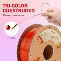 PLA Silk Tri-Color 1,75 мм 1 кг (Eryone) Черный - Красный - Золотой