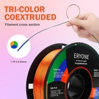 PLA Silk Tri-Color 1,75 мм 1 кг (Eryone) Оранжевый - Синий - Зеленый