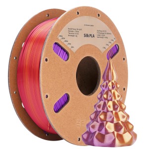 PLA Silk Tri-Color 1,75 мм 1 кг (Eryone) Красный - Фиолетовый - Золотой
