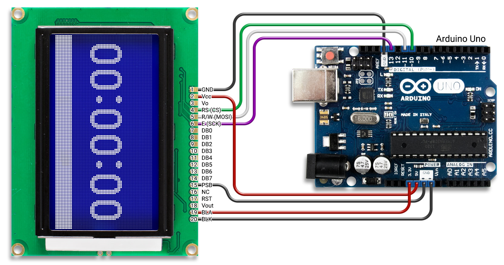 Подключение LCD12864 к Arduino