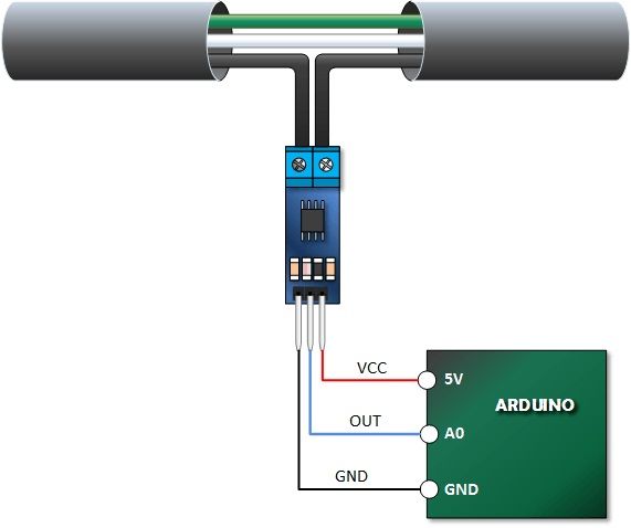Подключение датчика тока ACS712 к плате Arduino.