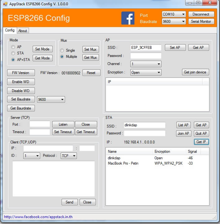 Программа AppStack ESP8266 Config