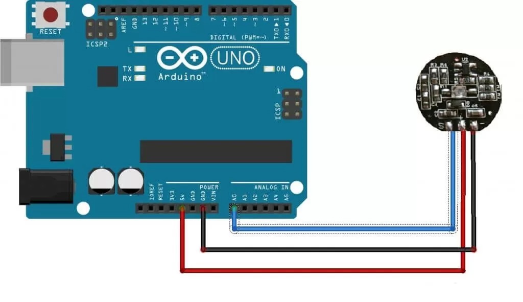 Подключение датчика пульса к плате Arduino