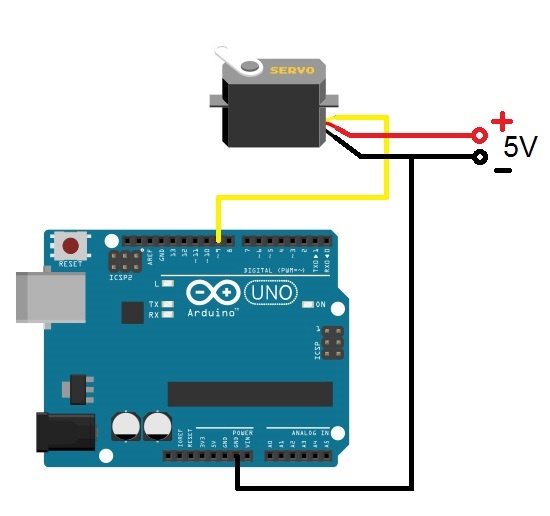 Схема подключения сервопривода к Arduino