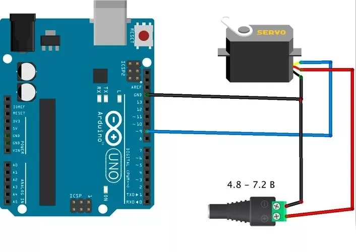 Подключение сервопривода к плате Arduino