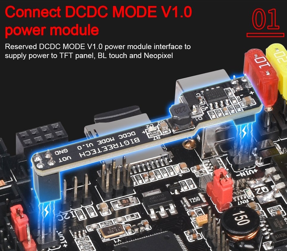 BigTreeTech SKR V.1.4 Подключение модуля DC-DC Mode