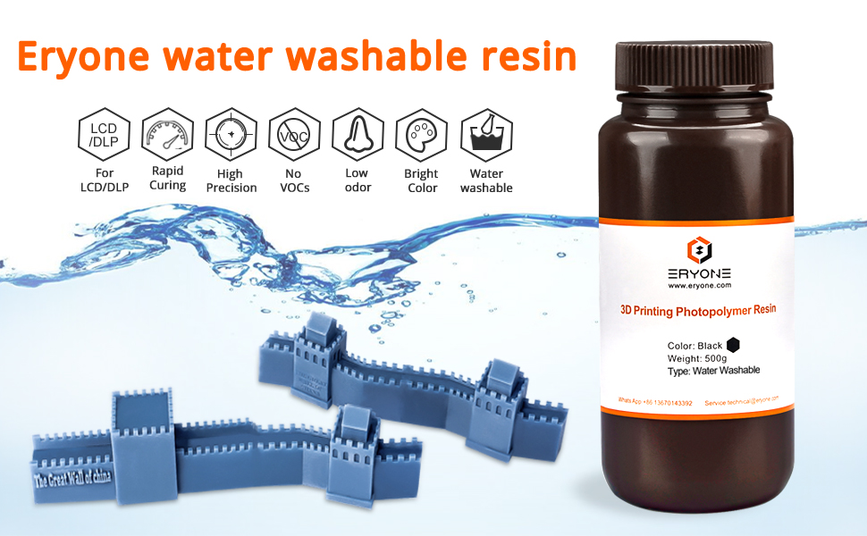 Фотополимерная смола Water Washable Resin смывается водой